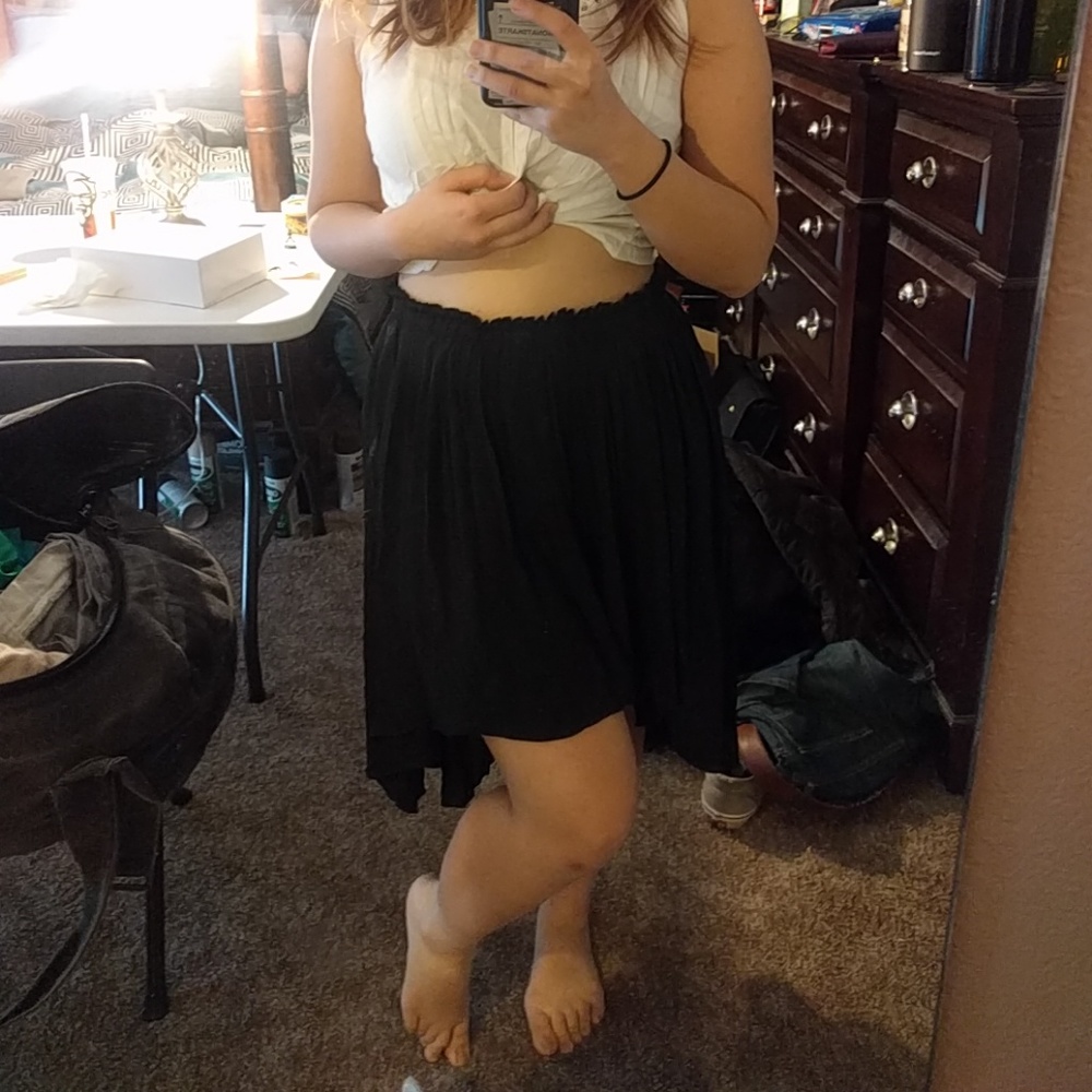 Asymmetrical black skirt